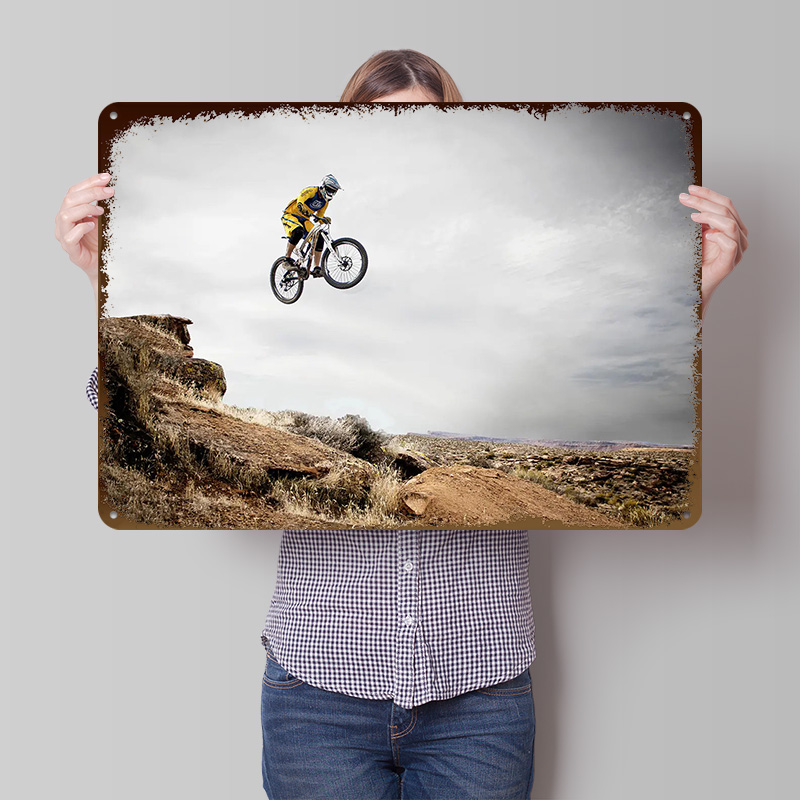 Mountain Biking Europe - Dağ Bisikleti Hafif 3D Teneke Poster