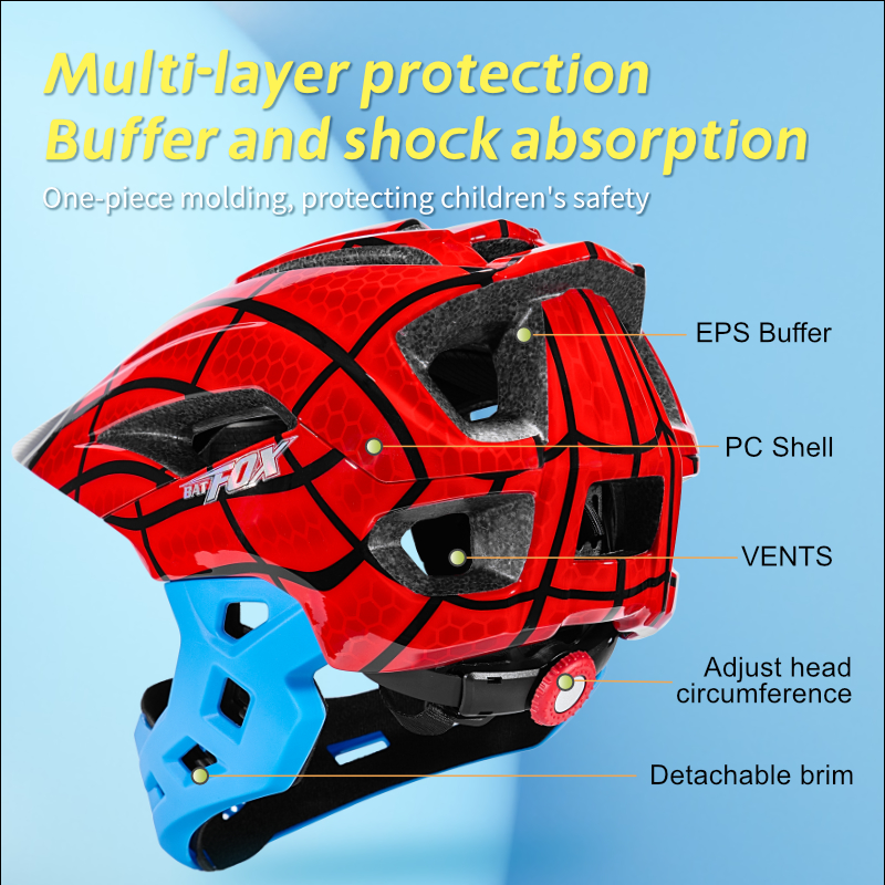 BATFOX Çocuklar Tam Yüz MTB Bi - Mountain Biking Helmet Kids incelemesi ve fiyatı